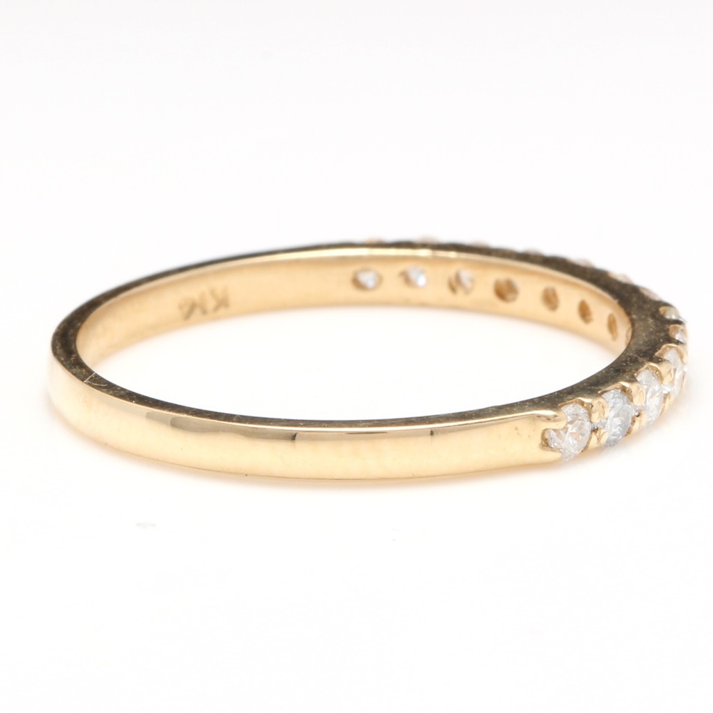 Gold Diamond Pavé Stackable Ring - Picture 3 of 7